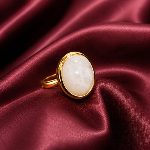 SET DE ARETES Y ANILLO PIEDRA BLANCA